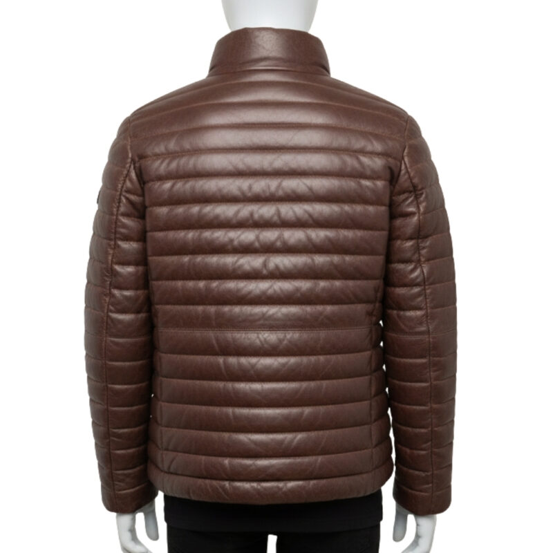 MEN PUFFER LEATHER DOWN JACKET