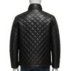 MEN PUFFER QUILTED LEATHER JACKET