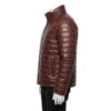 MEN RUGGED PUFFER LEATHER JACKET