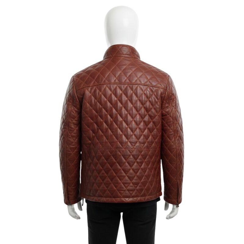 MEN DISTRESSED PUFFER LEATHER JACKET