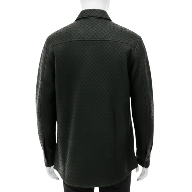 MEN'S WOVEN LEATHER SHIRT JACKET