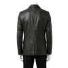 A luxury black double breasted genuine leather coat for men by Custom Jackets USA.