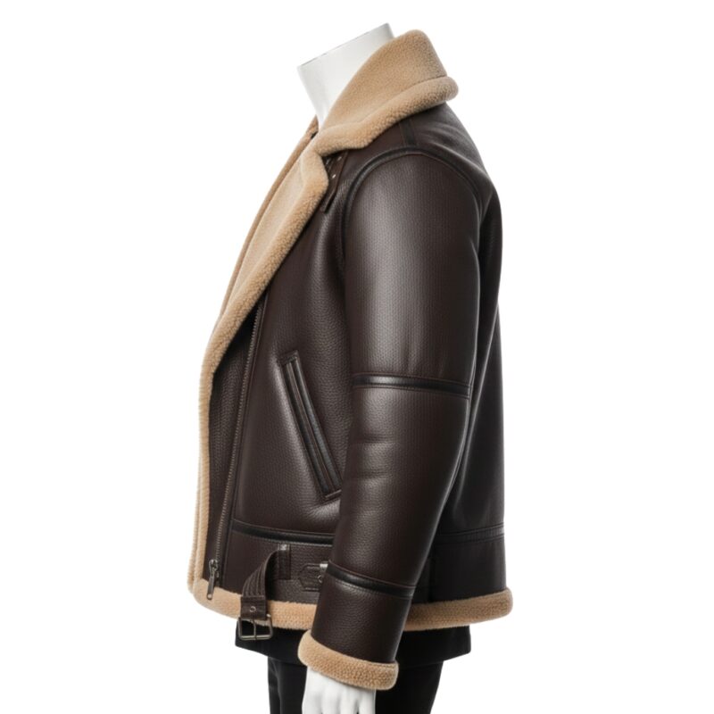 BROWN FUR LEATHER JACKET