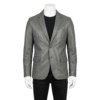 A luxury slate grey smooth genuine leather blazer for men by Custom Jackets USA.