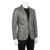 A luxury slate grey smooth genuine leather blazer for men by Custom Jackets USA.