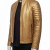 A luxury metallic gold crocodile embossed biker jacket men style by Custom Jackets USA.