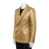 A luxury metallic gold quilted leather coat jacket mens style by Custom Jackets USA.