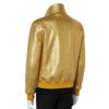 INTERLACING WOVEN LEATHER JACKET METALLIC GOLD