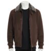 BROWN AVIATOR LEATHER JACKET