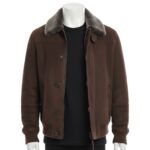 BROWN AVIATOR LEATHER JACKET