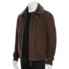 BROWN AVIATOR LEATHER JACKET