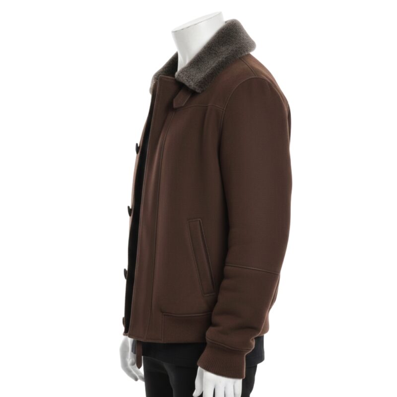BROWN AVIATOR LEATHER JACKET
