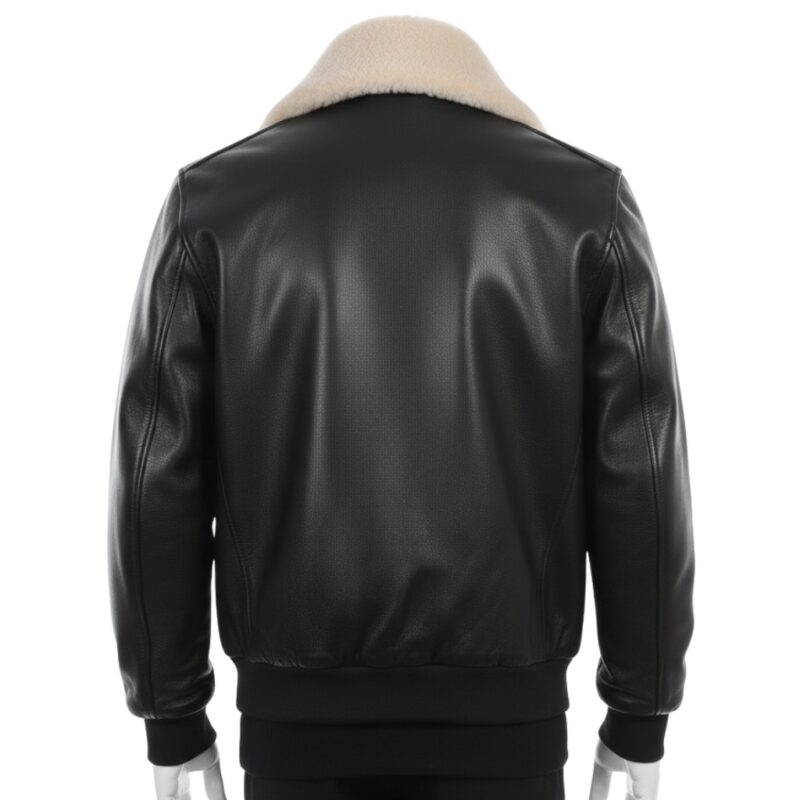 BLACK AVIATOR LEATHER JACKET
