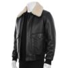 BLACK AVIATOR LEATHER JACKET