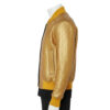 INTERLACING LEATHER BOMBER JACKET METALLIC GOLD