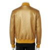 INTERLACING LEATHER BOMBER JACKET METALLIC GOLD
