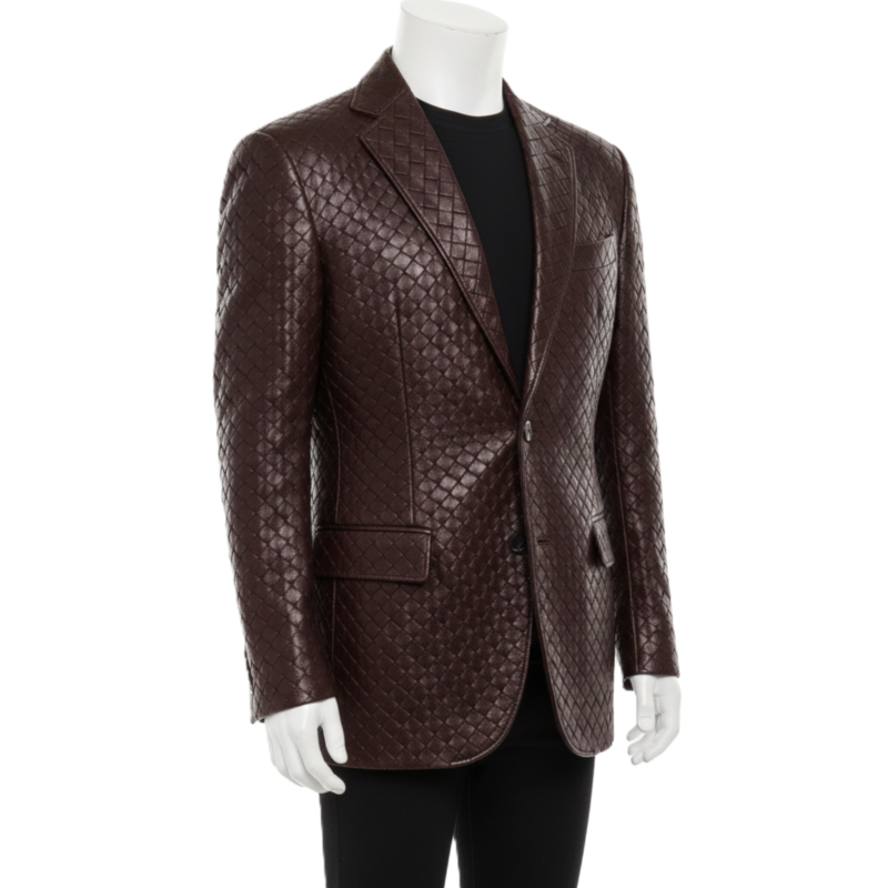 A luxury dark brown crocodile embossed mens leather coat by Custom Jackets USA.
