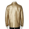 INTERLACING WOVEN LEATHER SHIRT METALLIC GOLD