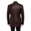 A luxury dark brown crocodile embossed mens leather coat by Custom Jackets USA.