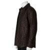INTERLACING WOVEN LEATHER SHIRT CHOCOLATE BROWN