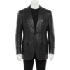 A luxury black woven genuine leather coat for men by Custom Jackets USA.
