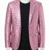 A luxury metallic pink woven genuine leather coat for men by Custom Jackets USA.