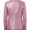 A luxury metallic pink woven genuine leather coat for men by Custom Jackets USA.