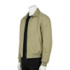 INTERLACING LEATHER BOMBER JACKET OLIVE GREEN