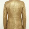 A luxury metallic gold quilted leather coat jacket mens style by Custom Jackets USA.