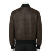 INTERLACING LEATHER BOMBER JACKET BROWN