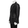 A luxury black woven genuine leather coat for men by Custom Jackets USA.