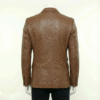 A luxury brown ostrich embossed genuine leather double breasted coat for men by Custom Jackets USA.
