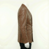 A luxury brown ostrich embossed genuine leather double breasted coat for men by Custom Jackets USA.