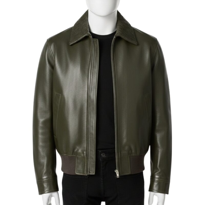 ARTISAN WOVEN LEATHER BOMBER JACKET | WOVEN LEATHER COLLAR