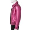 INTERLACING LEATHER COLLAR BOMBER JACKET