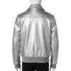 INTERLACING WOVEN LEATHER COLLAR BOMBER JACKET