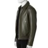 INTERLACING WOVEN LEATHER COLLAR BOMBER JACKET
