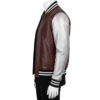 A premium handcrafted maroon and silver leather varsity jacket with crocodile embossed textures and a jacket varsity jacket design.