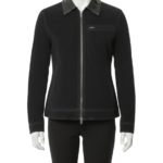 A premium black suede jacket women luxury edition with handmade black suede jacket womens craftsmanship and button closure.