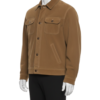 A camel handcrafted mens camel suede jacket showcasing the high-quality suede bomber jackets for men texture.
