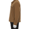 A camel handcrafted mens camel suede jacket showcasing the high-quality suede bomber jackets for men texture.