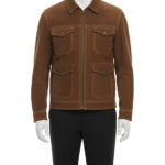 A chocolate brown handcrafted mens brown suede jacket showcasing the high-quality mens suede bomber jacket texture.