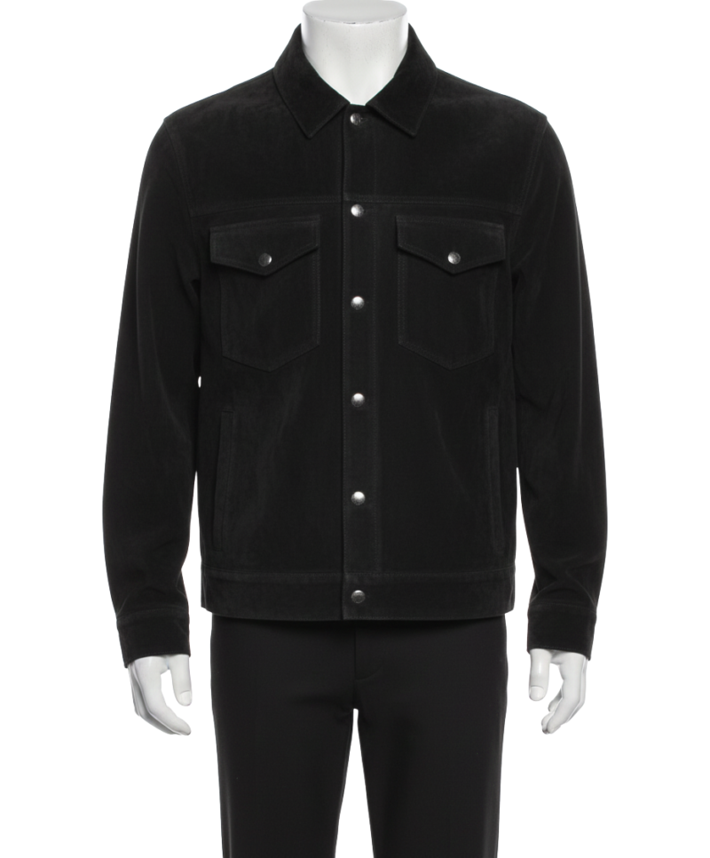 A charcoal handcrafted mens jacket suede showcasing the high-quality suede bomber jackets for men texture.