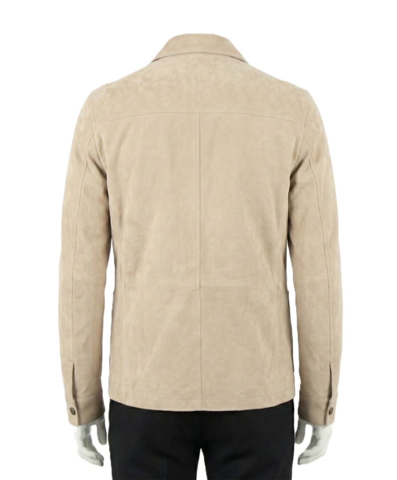 A premium handcrafted mens suede jacket showcasing the high-quality suede jackets for men texture.