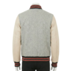 custom varsity jackets detail on gray wool jacket