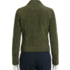 A premium deep olive suede jacket women featuring a luxury tailored fit and handmade jacket suede women's craftsmanship.