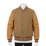 custom varsity jackets detail on gray wool jacket