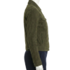 A premium deep olive suede jacket women featuring a luxury tailored fit and handmade jacket suede women's craftsmanship.