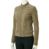 A premium medium brown suede jacket women featuring a luxury tailored fit and handmade jacket suede women's craftsmanship.
