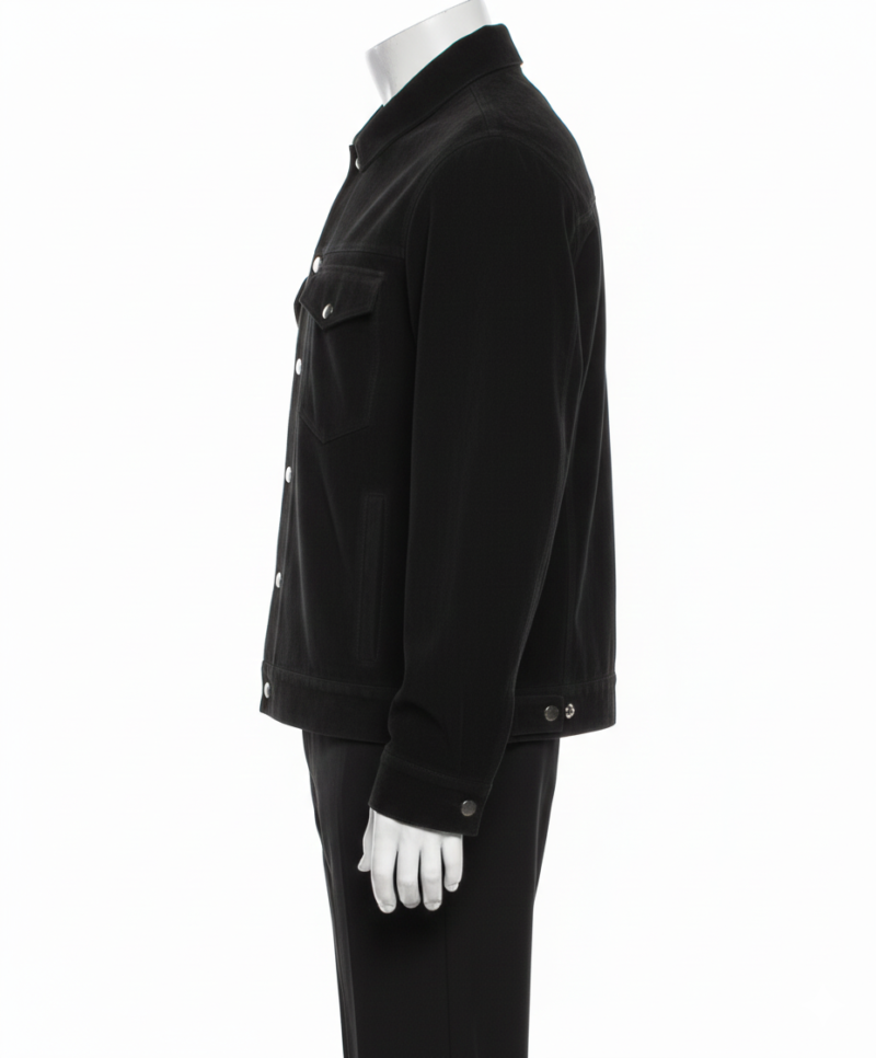 A charcoal handcrafted mens jacket suede showcasing the high-quality suede bomber jackets for men texture.